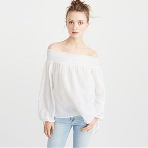 Abercrombie & Fitch White Embroidered Top